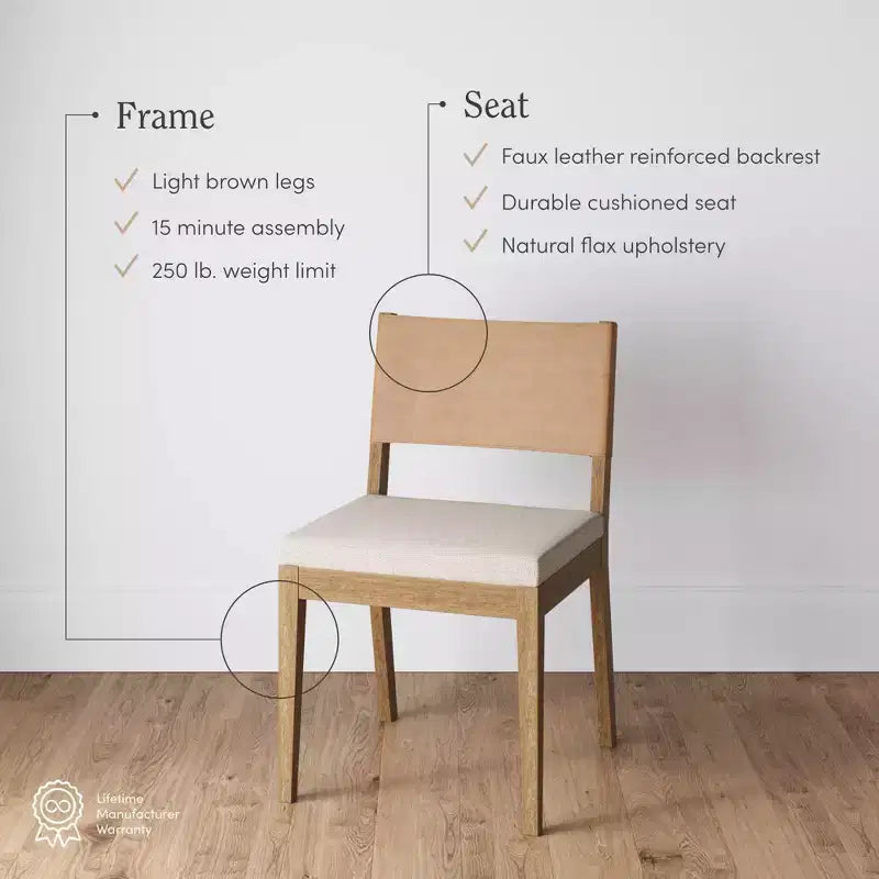 Chaise de salle à manger Nathan James Linus en similicuir marron