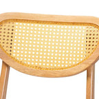 Baxton Studio Lot de 2 chaises de salle à manger Nenet en bois et rotin chêne marron/marron clair : style milieu de siècle, dossier en croissant, pieds inclinés