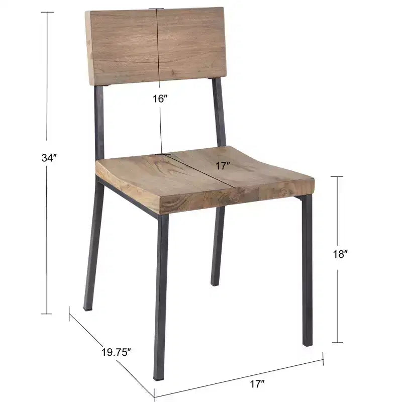 Lot de 2 chaises de salle à manger Tacoma Gris Grange/Noir : Ink+Ivy, structure métal et bois, capacité 136 kg, nettoyage des taches