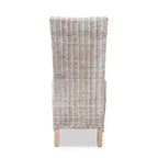 Chaise de salle à manger Trianna en rotin et bois Blanc/Marron - Bali & Pari : Fabriquée en Indonésie, Aucun assemblage requis