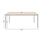 Ensemble de salle à manger rectangulaire 7 pièces Jari Mid Century Modern Lifestorey Chêne/Noir