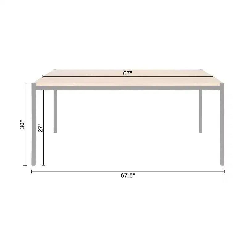 Ensemble de salle à manger rectangulaire 7 pièces Jari Mid Century Modern Lifestorey Chêne/Noir