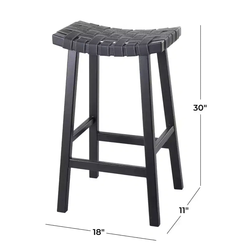 Tabouret de bar rustique en bouleau noir - Olivia & May : Hauteur fixe 76 cm, cadre en bois, nettoyage localisé