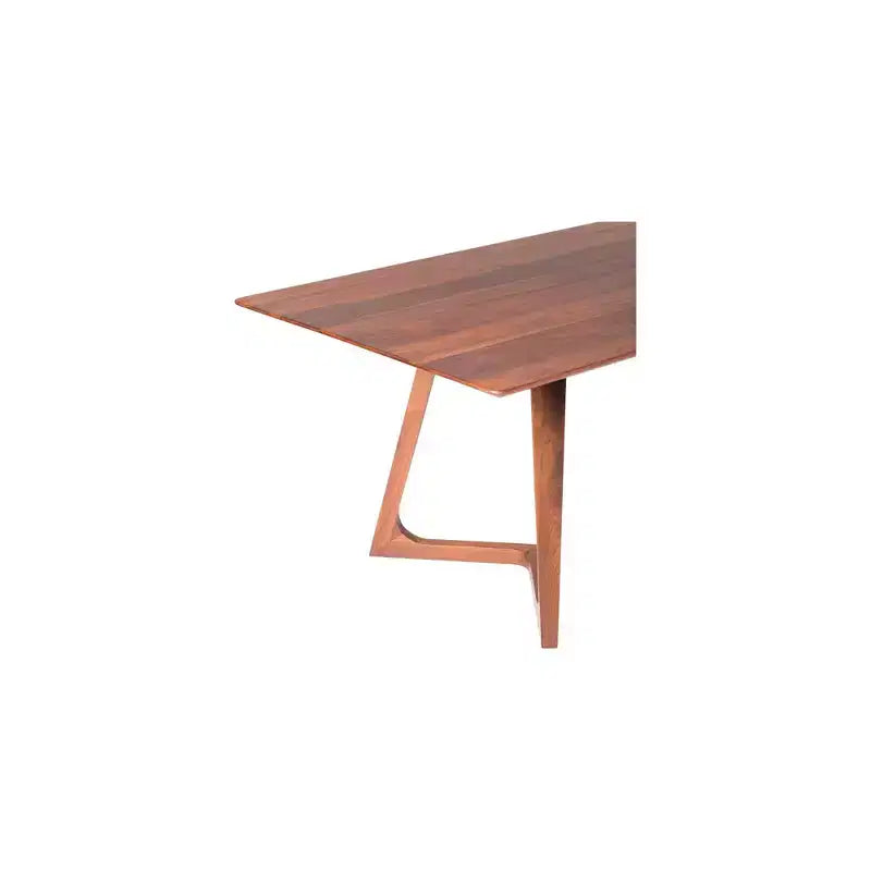 Table de salle à manger rectangulaire en noyer Grizzly Flats - Alder Bay : style moderne, 8 places, piédestal double en bois
