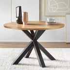 Lifestorey Ensemble de salle à manger 5 pièces Gilcrest Mid-Century Moderne 45,25" rond Noir/Naturel
