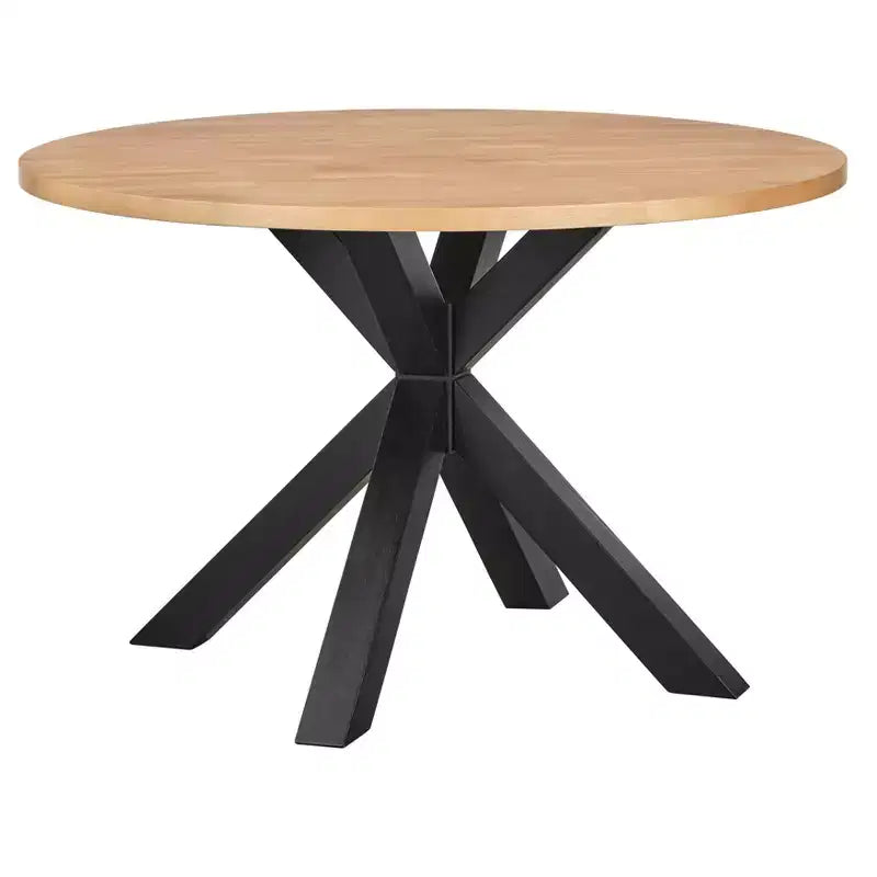 Lifestorey Ensemble de salle à manger 5 pièces Gilcrest Mid-Century Moderne 45,25" rond Noir/Naturel