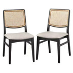 Lifestorey Ensemble de salle à manger 5 pièces Gilcrest Mid-Century Moderne 45,25" rond Noir/Naturel