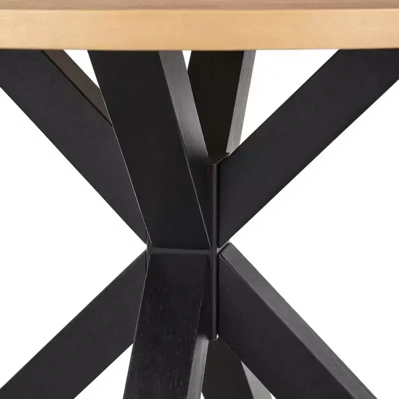 Lifestorey Ensemble de salle à manger 5 pièces Gilcrest Mid-Century Moderne 45,25" rond Noir/Naturel