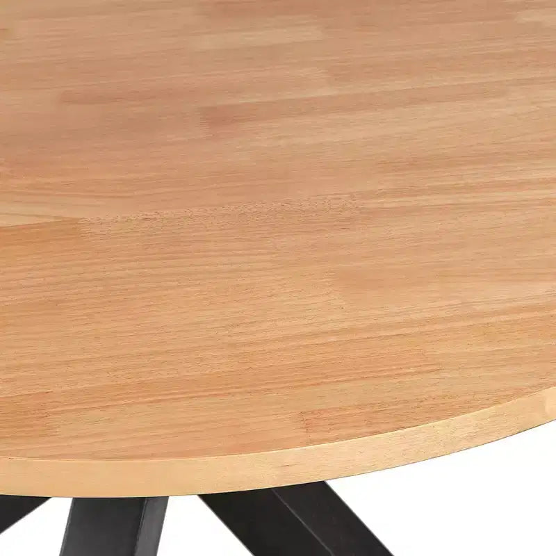 Lifestorey Ensemble de salle à manger 5 pièces Gilcrest Mid-Century Moderne 45,25" rond Noir/Naturel