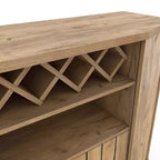Winding Oaks Farmhouse Meuble à vin à croisillons 4 bouteilles Chêne clair - miBasics : Buffet de rangement avec étagères réglables