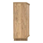 Winding Oaks Farmhouse Meuble à vin à croisillons 4 bouteilles Chêne clair - miBasics : Buffet de rangement avec étagères réglables