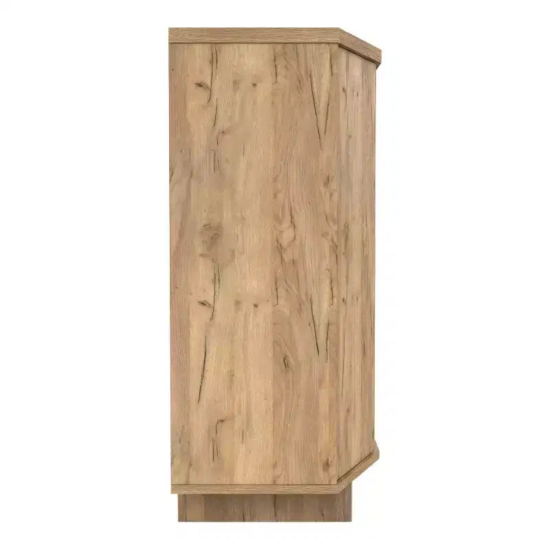Winding Oaks Farmhouse Meuble à vin à croisillons 4 bouteilles Chêne clair - miBasics : Buffet de rangement avec étagères réglables
