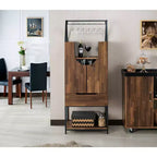 Meuble de rangement pour vins à usages multiples Meluse 24/7 Shop At Home, hickory clair : Buffet de salle à manger élégant, bar et rangement de cave à vin