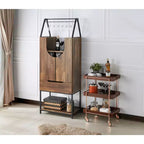 Meuble de rangement pour vins à usages multiples Meluse 24/7 Shop At Home, hickory clair : Buffet de salle à manger élégant, bar et rangement de cave à vin