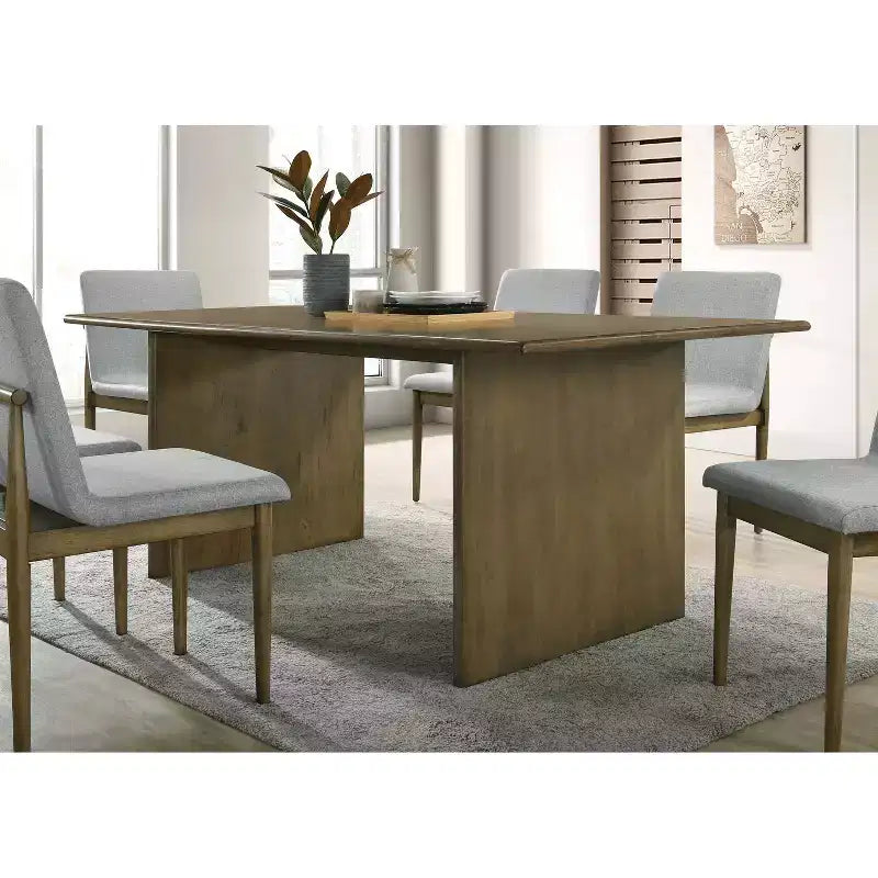 HOMES: Inside + Out Table de salle à manger moderne mi-siècle 72 po Avery, ton naturel