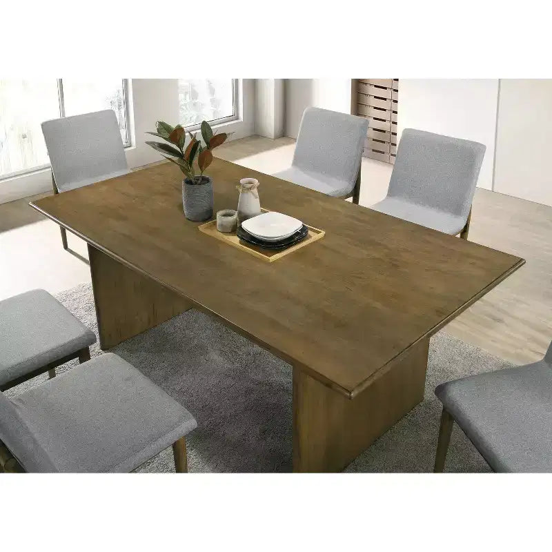 HOMES: Inside + Out Table de salle à manger moderne mi-siècle 72 po Avery, ton naturel