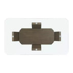 Table à hauteur de comptoir rectangulaire Simms Noyer - Picket House Furnishings : Plateau en verre, milieu du siècle moderne, 4 places