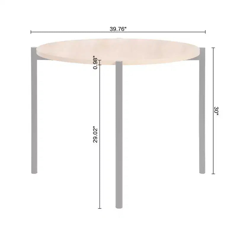 Ensemble de salle à manger Lifestorey 3 pièces Jari rond, moderne du milieu du siècle, chêne/noir