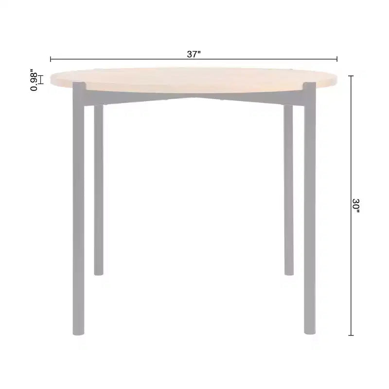 Ensemble de salle à manger Lifestorey 3 pièces Jari rond, moderne du milieu du siècle, chêne/noir