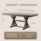 Table de salle à manger extensible Rawlins de 198 cm avec base à tréteaux - HOMES: Inside + Out