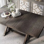 Table de salle à manger extensible Rawlins de 198 cm avec base à tréteaux - HOMES: Inside + Out