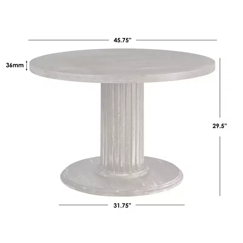 Ensemble de salle à manger rond Isla Pedestal 5 pièces Lifestorey 45,75 po, bois de récupération naturel/gris clair