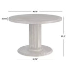 Ensemble de salle à manger rond Isla Pedestal 5 pièces Lifestorey 45,75 po, bois de récupération naturel/gris clair