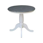 Table à piédestal ronde Ronin de 73,6 cm (29 po) hauteur salle à manger blanc/gris chiné – International Concepts : Bois massif, petit espace
