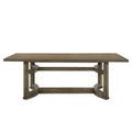 88" Parfield Dining Table Weathered Oak Finish - Acme Furniture: Vintage Walnut, Seats 6