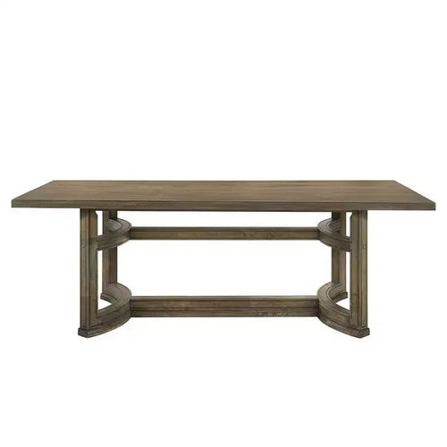 88" Parfield Dining Table Weathered Oak Finish - Acme Furniture: Vintage Walnut, Seats 6
