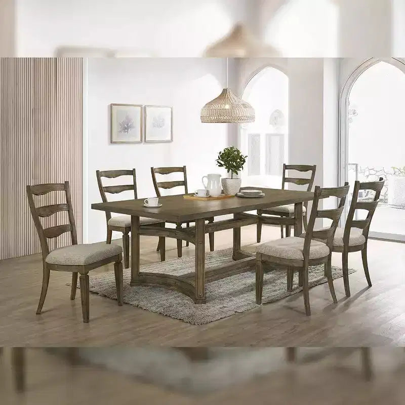 Table de salle à manger Parfield 88" en chêne vieilli - Acme Furniture : Noyer vieilli, 6 places
