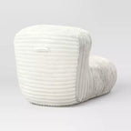 Fauteuil poire pour chambre en mousse à mémoire de forme avec housse en velours côtelé et dossier haut structuré, crème – Room Essentials™