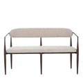 Christopher Knight Home Piper Modern Iron Frame Upholstered 55" Loveseat with Open Curved Back Coffee/Black