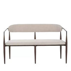 Christopher Knight Home Piper Modern Iron Frame Upholstered 55" Loveseat with Open Curved Back Coffee/Black