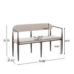 Causeuse moderne Christopher Knight Home Piper de 140 cm en fer avec dossier incurvé ouvert, couleur café/noir