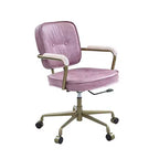 Fauteuil inclinable d'appoint en cuir grainé rose de 25 po Siecross - Acme Furniture : pivotant, structure en métal, aucun assemblage requis