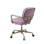 Fauteuil inclinable d'appoint en cuir grainé rose de 25 po Siecross - Acme Furniture : pivotant, structure en métal, aucun assemblage requis