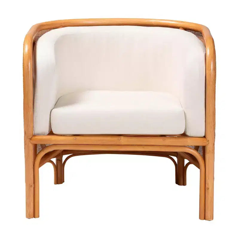 Chaise d'appoint en rotin clair couleur miel bali & pari Bandung