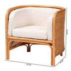 Chaise d'appoint en rotin clair couleur miel bali & pari Bandung