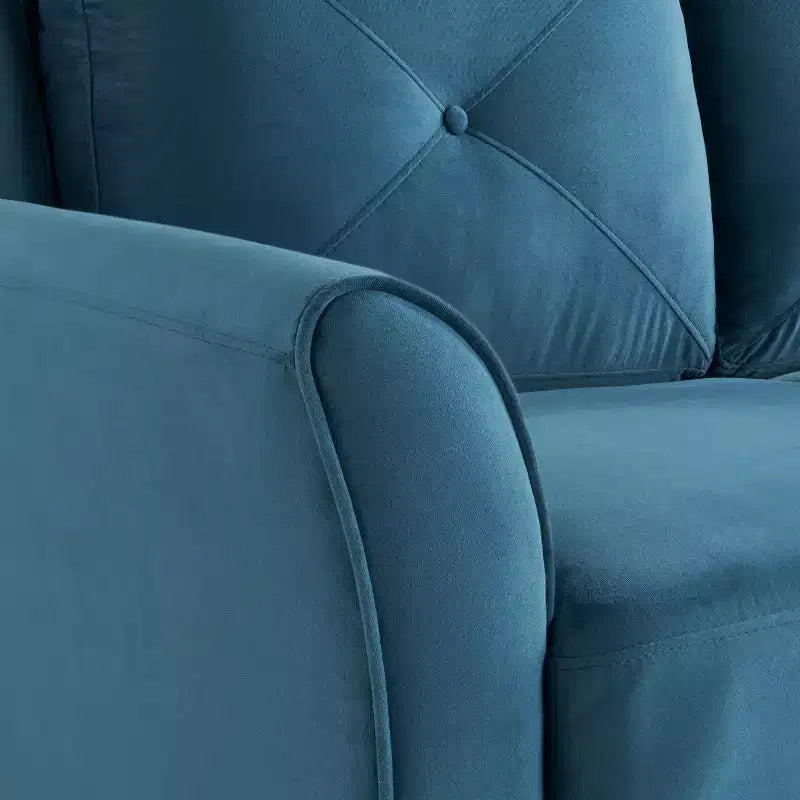 Causeuse Harper en velours bleu Lifestyle Solutions
