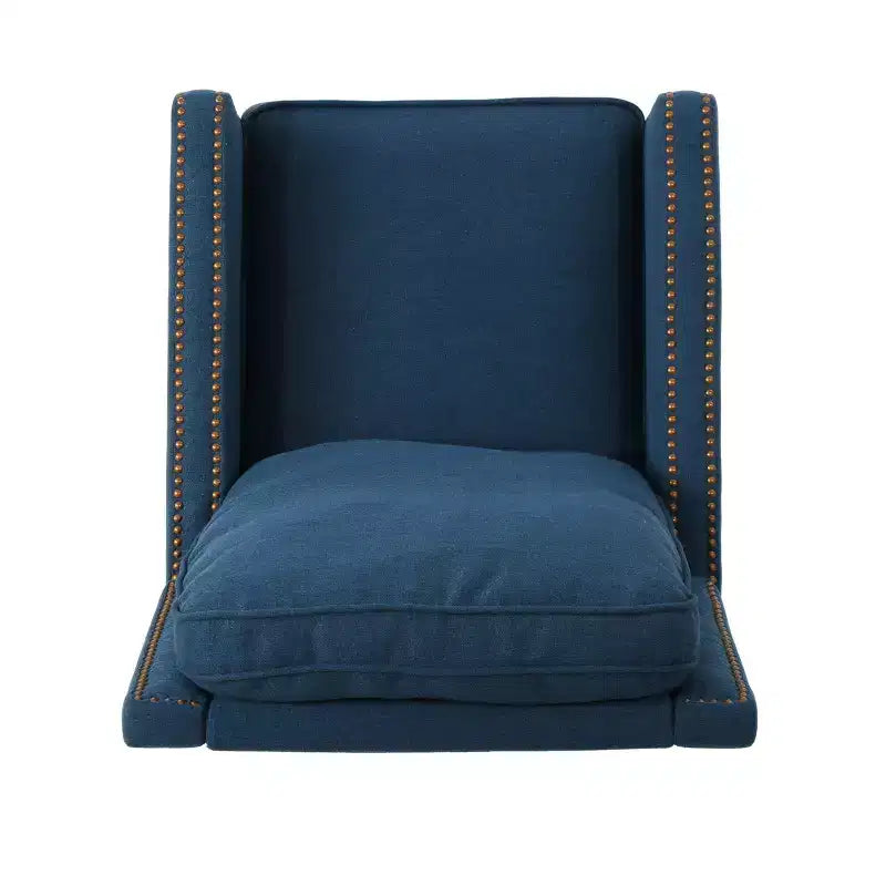 Fauteuil inclinable en tissu traditionnel Cecelia bleu marine - Christopher Knight Home : clouté, à dossier inclinable, pour petits espaces