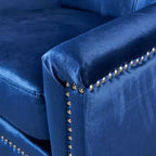 Fauteuil de club capitonné en velours Jaclyn - Bleu marine - Christopher Knight Home