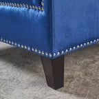 Fauteuil de club capitonné en velours Jaclyn - Bleu marine - Christopher Knight Home