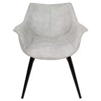 Lot de 2 chaises d'appoint contemporaines Wrangler gris clair - Lumisource : revêtement en suédine, pieds en métal, coussins attachés