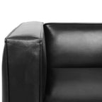 Fauteuil club en similicuir Goyette de Christopher Knight Home, noir minuit/noyer foncé