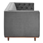 Canapé en velours touffeté Elation gris - Modway : style art déco glamour, résistant aux taches, pieds fuselés