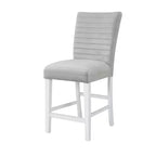 Fauteuil d'appoint Elizaveta 19 po Acme Furniture : Velours gris, fini très lustré blanc, incrustation en similicuir à motif de diamant