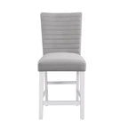 Fauteuil d'appoint Elizaveta 19 po Acme Furniture : Velours gris, fini très lustré blanc, incrustation en similicuir à motif de diamant