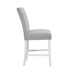 Fauteuil d'appoint Elizaveta 19 po Acme Furniture : Velours gris, fini très lustré blanc, incrustation en similicuir à motif de diamant