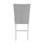 Fauteuil d'appoint Elizaveta 19 po Acme Furniture : Velours gris, fini très lustré blanc, incrustation en similicuir à motif de diamant